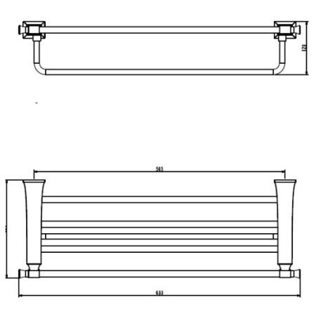 Полка для полотенец 63,3 см Art&Max Genova AM-M-078-CR