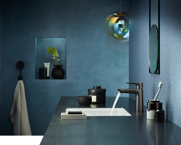 Смеситель для раковины без донного клапана CoolStart Hansgrohe Talis E 71714340 шлифованный черный хром