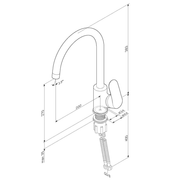 Смеситель для кухни Am.Pm Like F8007111 Смеситель для кухни Am.Pm Like F8007111