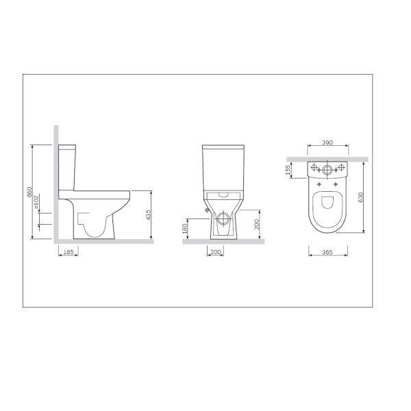 Унитаз-компакт безободковый Am.Pm Spirit 2.0 C708600WH без сидения