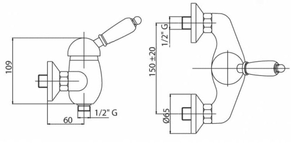 Смеситель для душа Cezares Venezia VENEZIA-DM-03/24-Bi