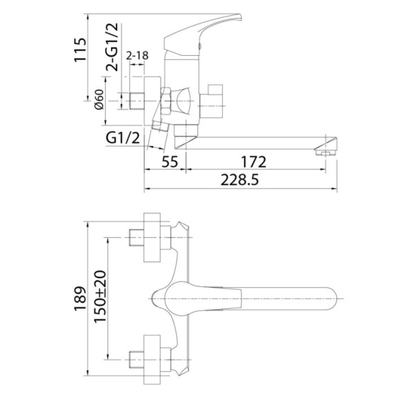 Смеситель для ванны Milardo Sterm (STESB02M02)