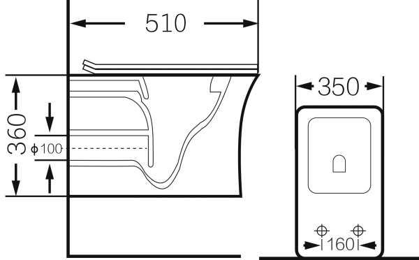 Унитаз подвесной безободковый Grossman  GR-4461S с сиденьем микролифт