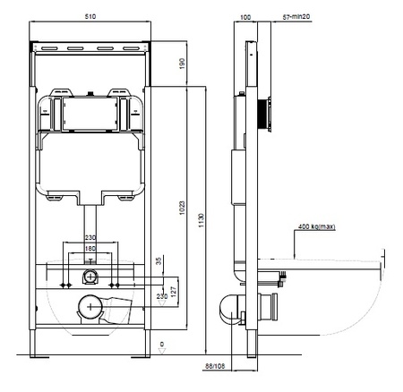 Инсталляция для подвесного унитаза Aquatek Easy Fix 51 INS-0000009