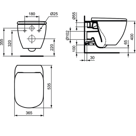 Унитаз подвесной Ideal Standard Tesi T355101