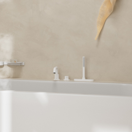 Смеситель на борт ванны 3 отвесртия Hansgrohe Tecturis S 73447700 белый матовый
