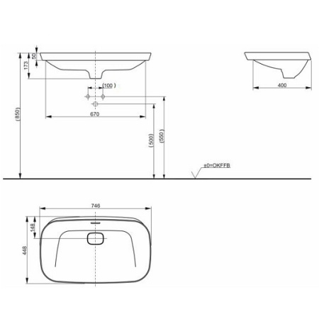 Раковина полувстраиваемая TOTO Neorest LW3717HY#XW