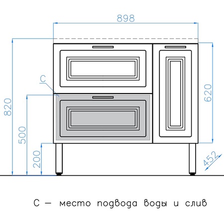 Тумба под раковину подвесная Style Line Альба 90 ЛС-000010052 белый