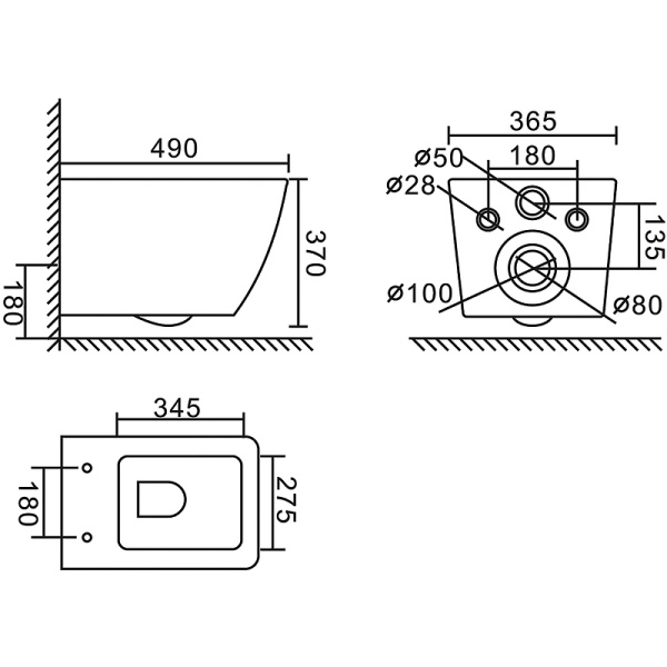 Унитаз подвесной безободковый BelBagno COLORATO BB062CHR-MB
