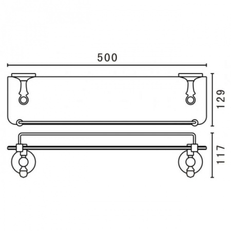 Стеклянная полка Art&Max AM-E-2682SJ-Br