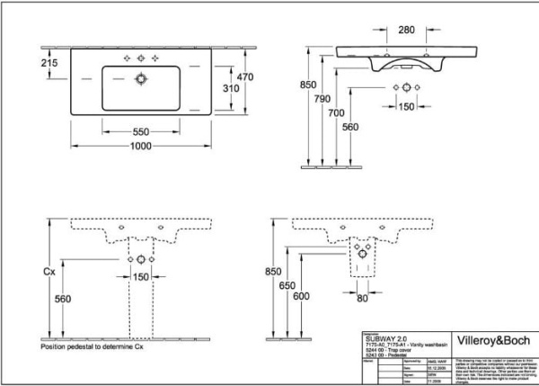 Раковина Villeroy&Boch Subway 2.0 71758001