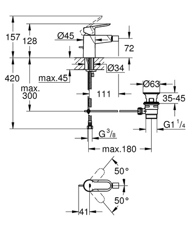 Смеситель для биде Grohe BauEdge 23331 000 (23331000) хром
