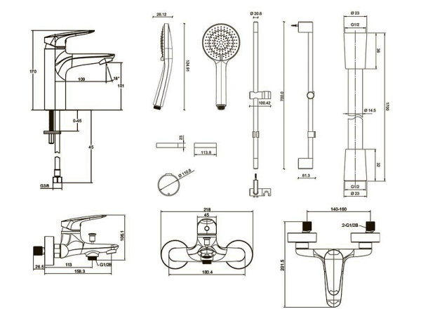 Комплект смесителей Jacob Delafon Elite E32911RU-CP