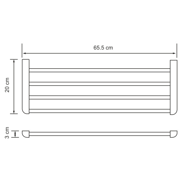 Полка для полотенец WasserKRAFT Kammel K-8311