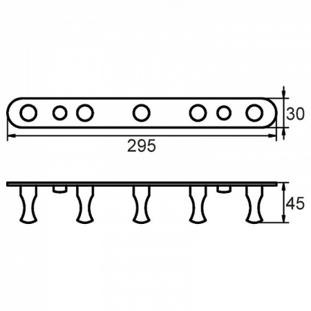 Планка с крючками Milardo , пятерная (003SM50M41)