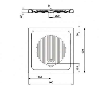Квадратный душевой поддон Ideal Standard CONNECT T266201