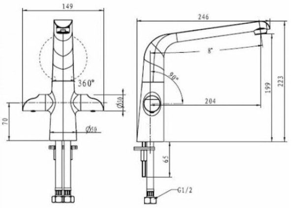 Смеситель для кухонной мойки  KAISER Saturn (42044)