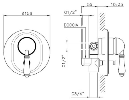 Ручка для смесителя Nicolazzi Signal 3460BZ76 Ручка для смесителя Nicolazzi Signal 3460BZ76