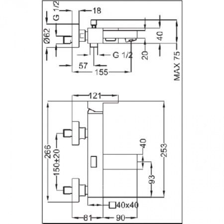 Смеситель для душа Cezares Trend TREND-DM-01-Cr