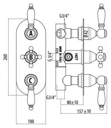 Смеситель Gattoni Termostatici TS994/12С0cr