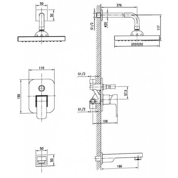 Душевая система KAISER Sonat (34322)