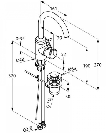 Смеситель для раковины Kludi Bingo Star 420230578