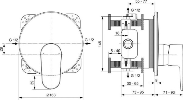 Смеситель для душа Ideal Standard Cerafine Model O A7349XG