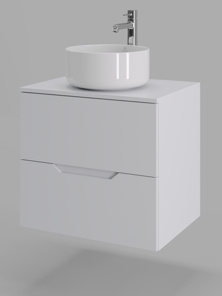 Тумба с раковиной подвесная 60 см Orange Line Li-60TuwMDF+B07-345W белый