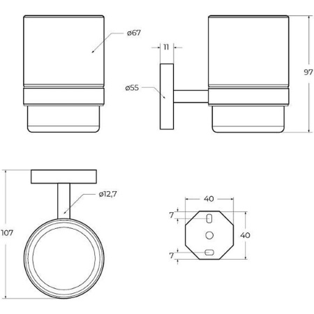 Стакан для зубных щеток  CEZARES RELAX-TUMS-BORO