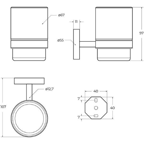 Стакан для зубных щеток  CEZARES RELAX-TUMS-BORO