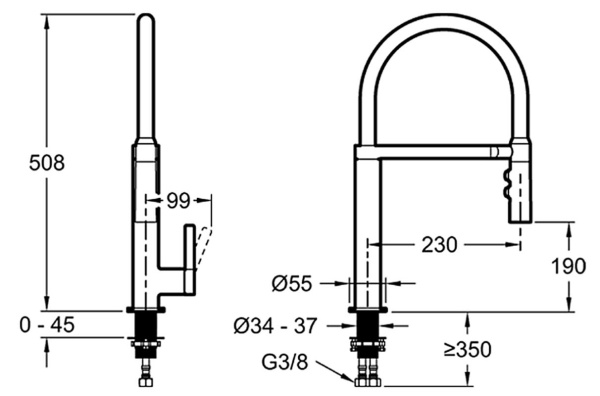 Смеситель для кухни Jacob Delafon Raphael E23311-CP