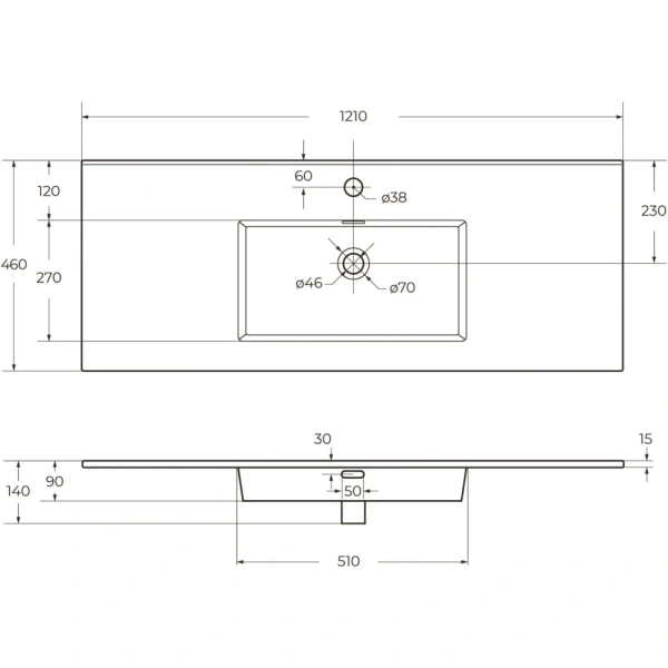 Керамическая раковина CEZARES CZR-8002-120