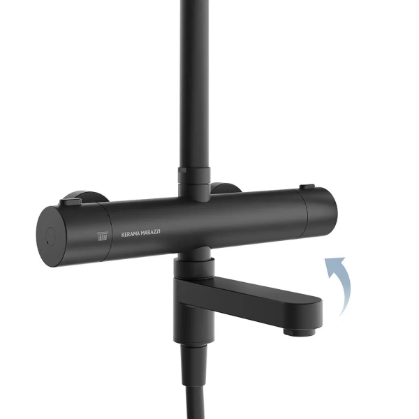 Душевая система с изливом Kerama Marazzi Fonte FO.302.KM.BLK.M черный