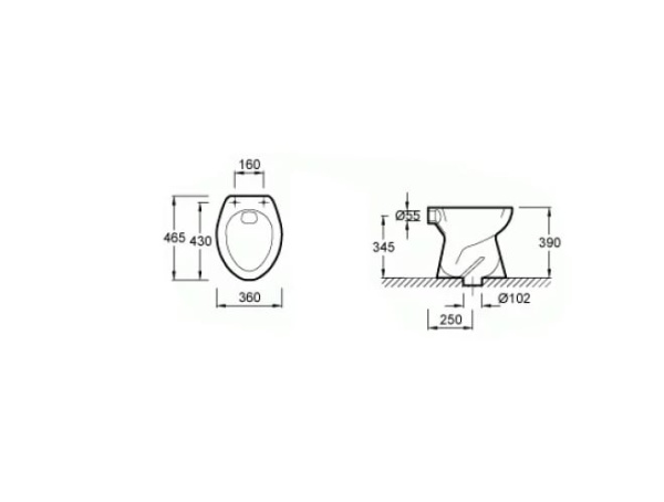 Унитаз Jacob Delafon Collective  без бачка E1639-00