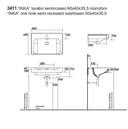 Тумба без раковины Kerasan Inka Project 911102 белая