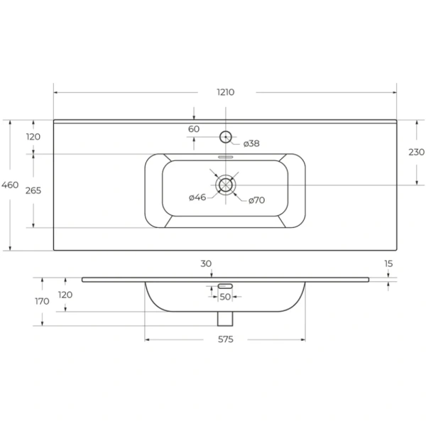Керамическая раковина CEZARES CZR-8095-120