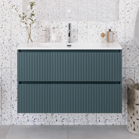 Тумба под раковину 100 BelBagno Uno UNO-MINI-1000-2C-SO-AO голубой матовый, без раковины