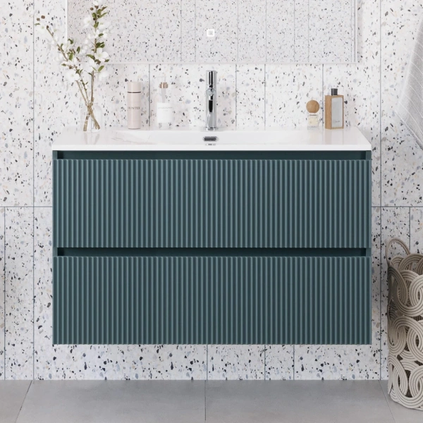 Тумба под раковину 100 BelBagno Uno UNO-MINI-1000-2C-SO-AO голубой матовый, без раковины