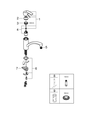 Смеситель для кухни GROHE Eurosmart new 30260 002 (30260002) хром
