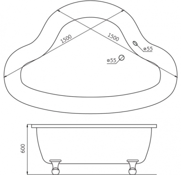 Акриловая ванна (150х150) BelBagno BB07 Акриловая ванна (150х150) BelBagno BB07