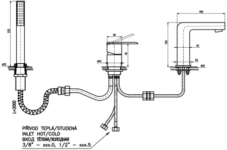 Смеситель на борт ванны Rav Slezak Loira LR574.5YZ
