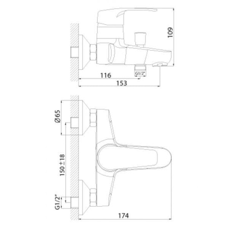 Смеситель для ванны Rossinka F40-31