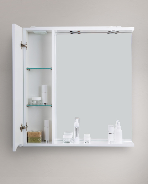 Зеркало-шкаф BelBagno MARINO-SPC-600/750-1A-BL-P-L Bianco Lucido