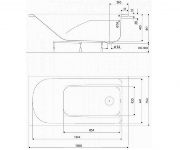 Ванна прямоугольная Kolo Comfort Plus XWP1451000