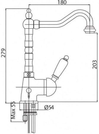 Смеситель для кухни Cezares VINTAGE VINTAGE-LLM2-01-Sw-N хром