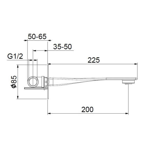 Излив для ванны  Webert One-B AC1039015, хром