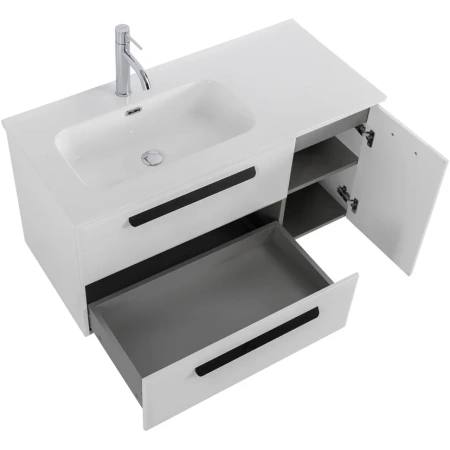 Тумба под раковину Cezares ECO-CER-N-1000-2C-1A-SO-BL-L Bianco Lucido без ручек