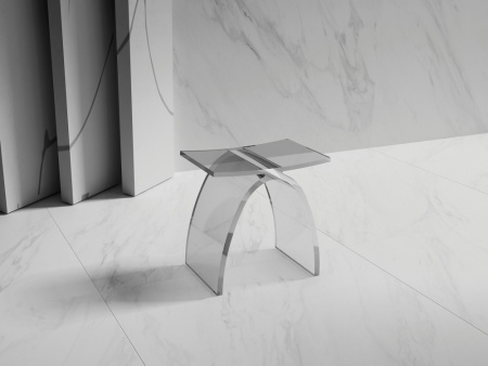 Стульчик для ванной прозрачный ABBER Kristall AT1739Perle