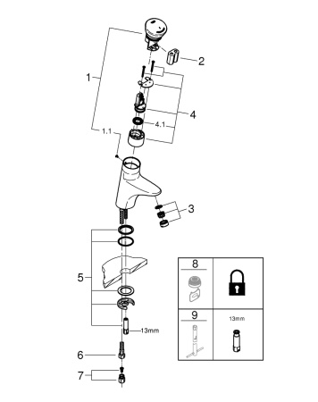 Смеситель для раковины Grohe Eurodisc SE 36249 000 (36249000) хром 