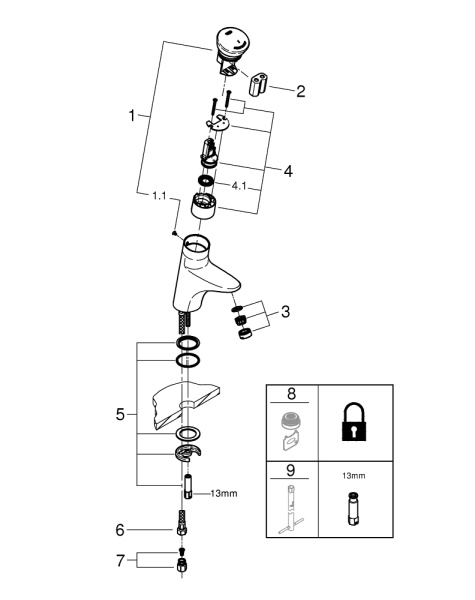 Смеситель для раковины Grohe Eurodisc SE 36249 000 (36249000) хром  Смеситель для раковины Grohe Eurodisc SE 36249 000 (36249000) хром